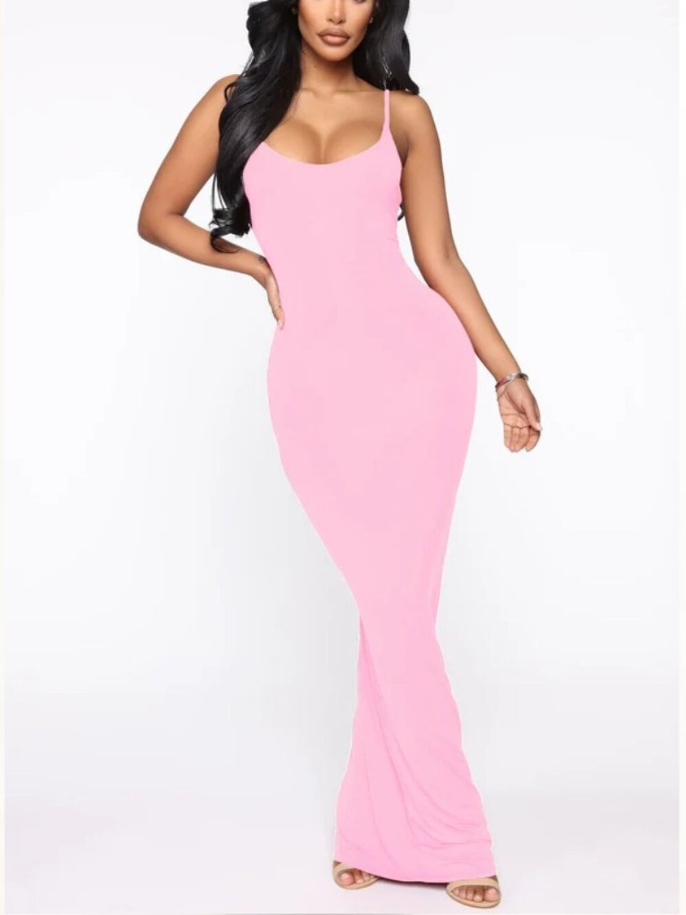 Ajay Pink Maxi Dress, XS